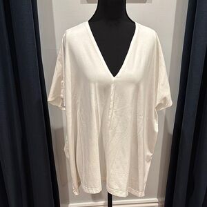 bryn Walker Ivory V-Neck Blouse